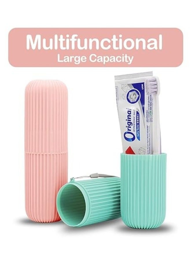 2 Pack Toothbrush Travel Case Hard Plastic Tooth Brush Container Portable Toothbrush Cup Holder for Storage Toothbrushes and Toothpaste Multicolor - Image 4