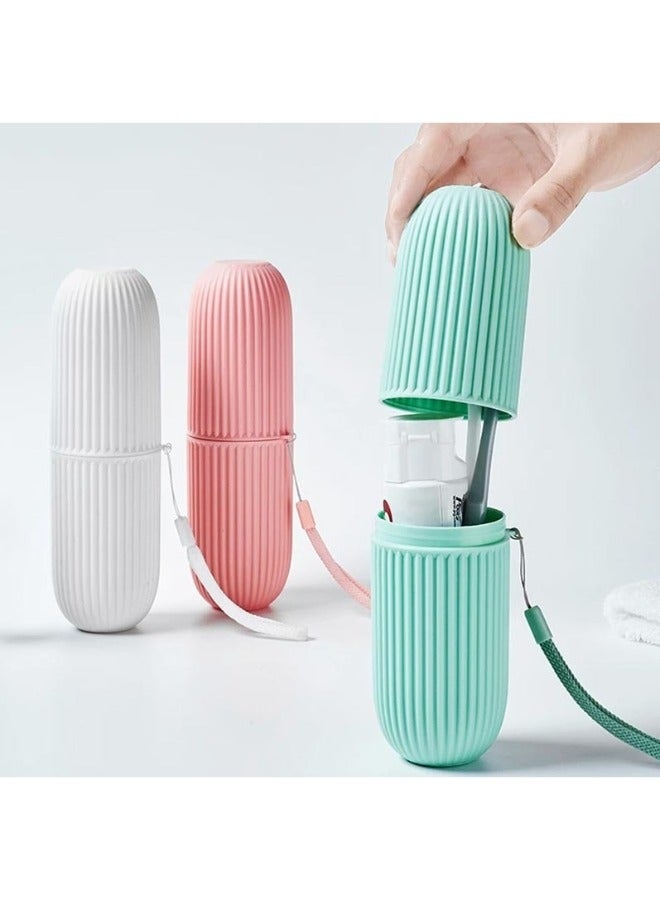 2 Pack Toothbrush Travel Case Hard Plastic Tooth Brush Container Portable Toothbrush Cup Holder for Storage Toothbrushes and Toothpaste Multicolor - Image 2