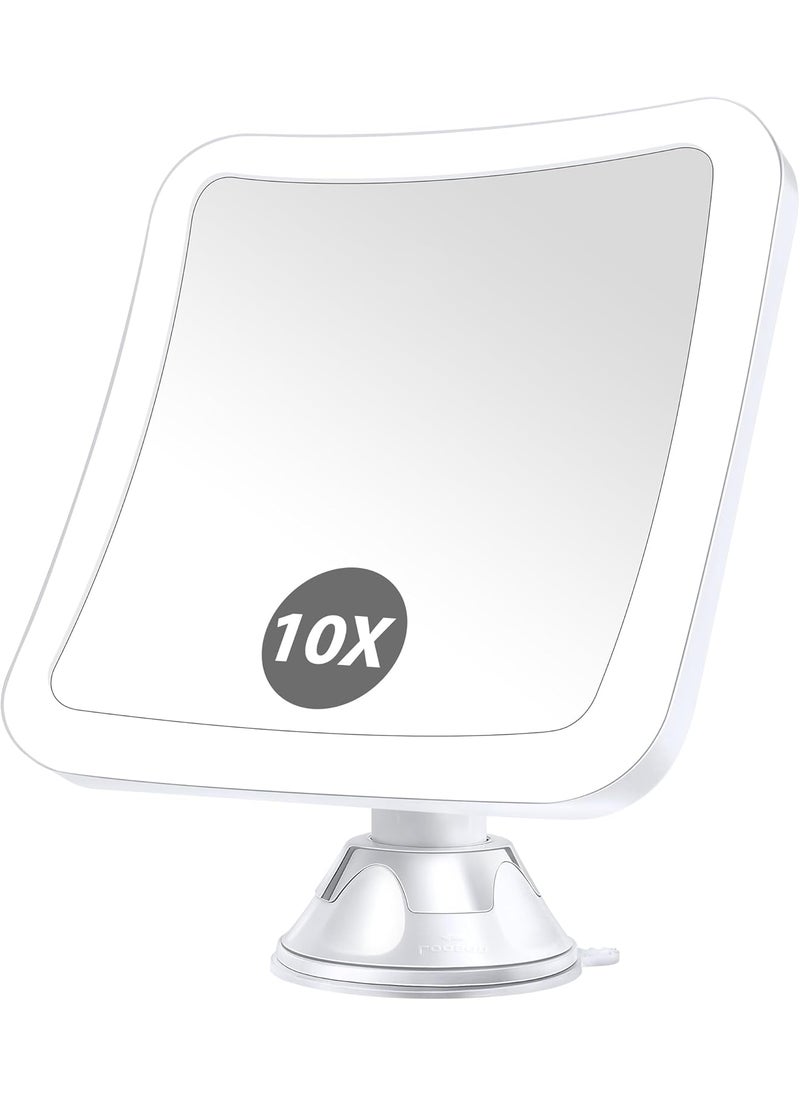 MIYADIVA - MIYADIVA Magnifying Mirror with Light,10X Lighted Makeup Mirror with Magnification,Suction Cup Makeup Mirror with Lights and Magnification,Lighted Magnifying Mirror with 3*AAA Battery(not Included) - Image 1