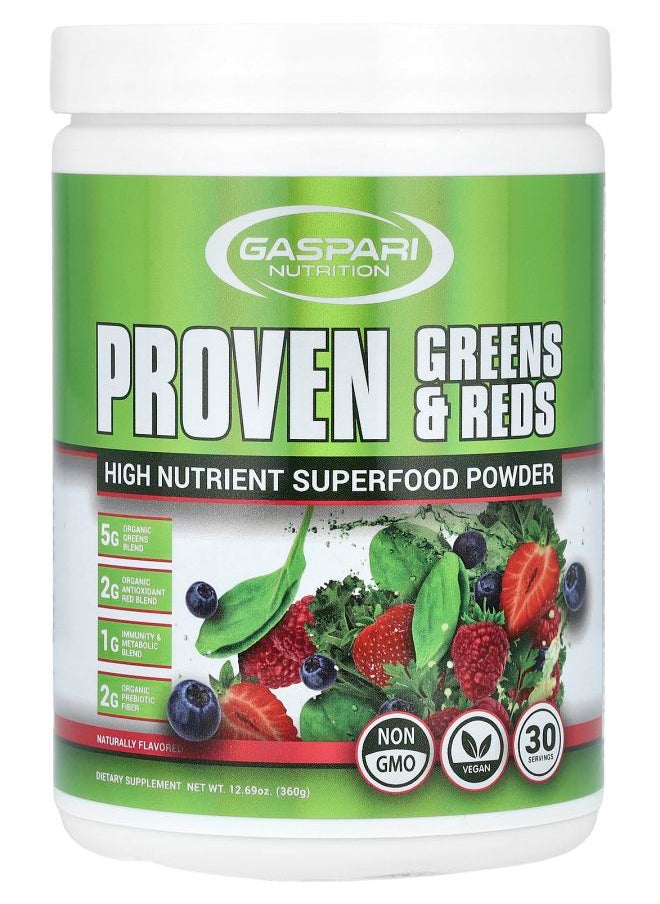 Gaspari Nutrition Proven Greens & Reds High Nutrient Superfood Powder 12.69 oz (360 g) 