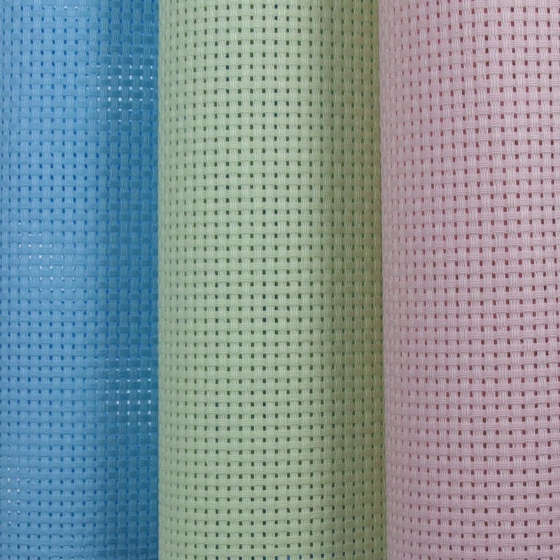 KCS 3 pc of 15" x 18"(38cmx45cm) Counted Cross Stitch Cotton Aida Cloth Needlework Rolled Fabric Box,11CT,Light Blue+Pink+Light Green - Image 5