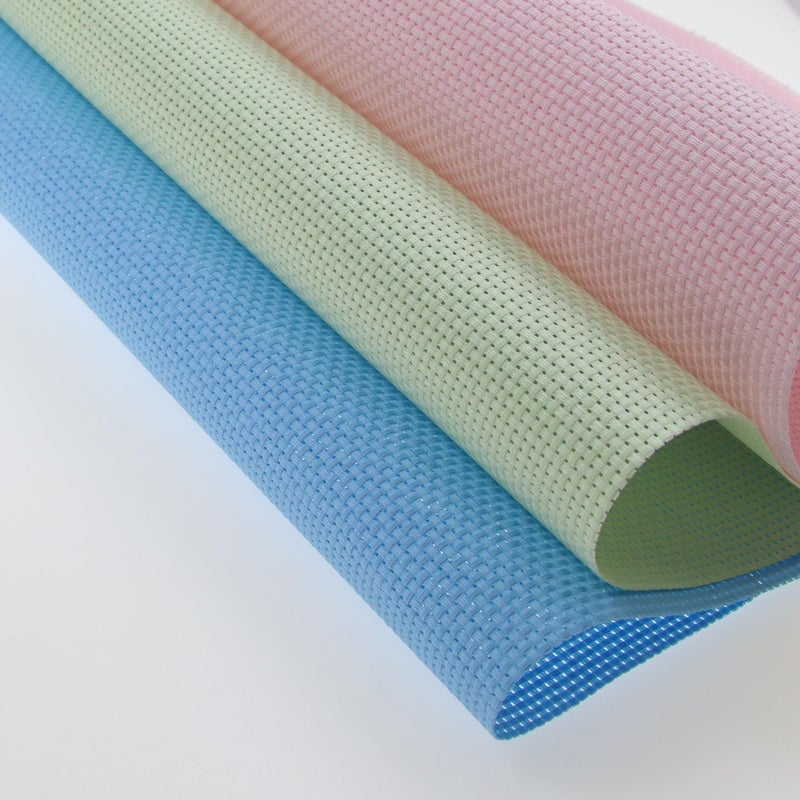 KCS 3 pc of 15" x 18"(38cmx45cm) Counted Cross Stitch Cotton Aida Cloth Needlework Rolled Fabric Box,11CT,Light Blue+Pink+Light Green - Image 3
