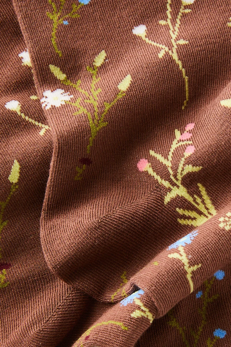 FLORAL CREW SOCK
