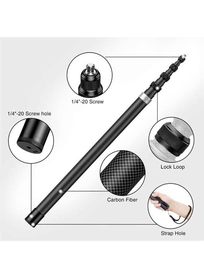 118"/3.0m Invisible Carbon Fiber Selfie Stick 9.8ft Extended Pole Applicable To All Kinds Of Mainstream Sports Cameras - Image 4