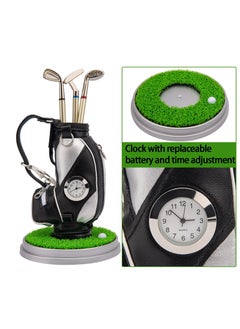 KASTWAVE Mini Golf Bag Pen Holder Set with Clock and 3 Golf Club Pens - Perfect Desktop Accessory for Golf Fans, Novelty Gift and Event Souvenir for Coworkers  - Image 3
