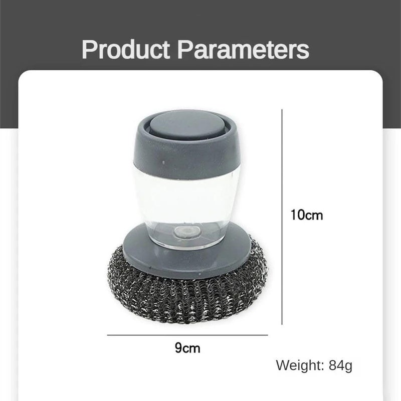 Gopendra Bowl Cleaning Sponge, Press Liquid Sponge Cleaning, Household Pot Washing Sponge, Ball Washing Tool Refillable Pans Kitchen Utensils Accessories (Wire Scrub) - Image 2