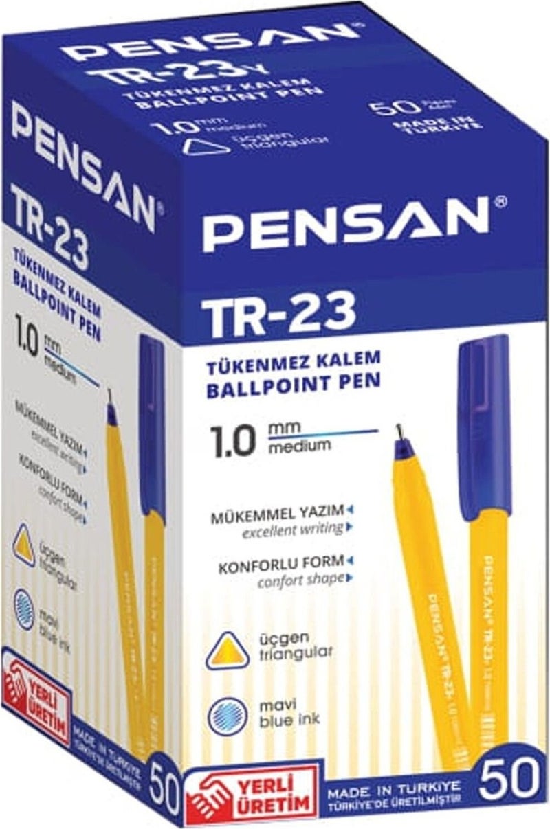 Pensan Tr-23 Triangle Ballpoint Pen 50 Pieces - Image 2