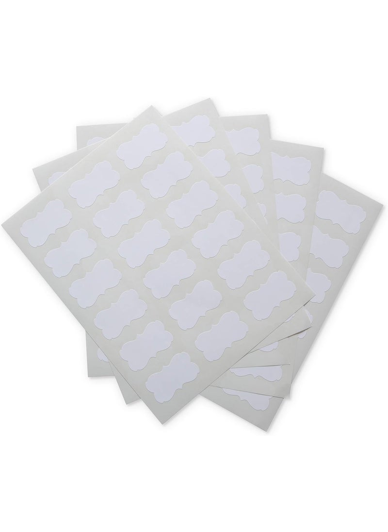 Crinklee - Waterproof Essential Oil Labels, 90 Scallops, 2.2x1.3 Inches, Oil Proof, Highly Durable, Strong Glue, for 10ml and Larger Bottles and Rollers - Image 1
