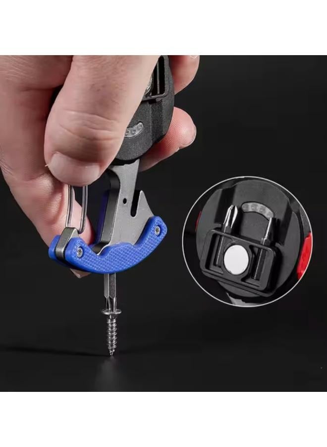 Mini USB Charging Keychain Light Hook Magnet Screwdriver Hammer Whistle Emergency COB LED Work Light Flashlight W5143  - Image 5