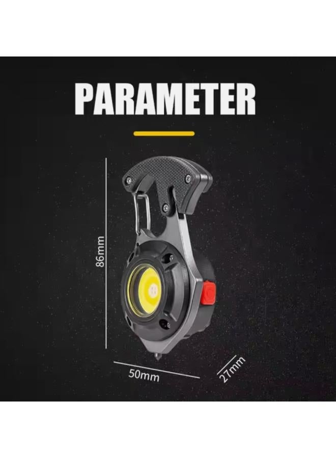 Mini USB Charging Keychain Light Hook Magnet Screwdriver Hammer Whistle Emergency COB LED Work Light Flashlight W5143  - Image 2