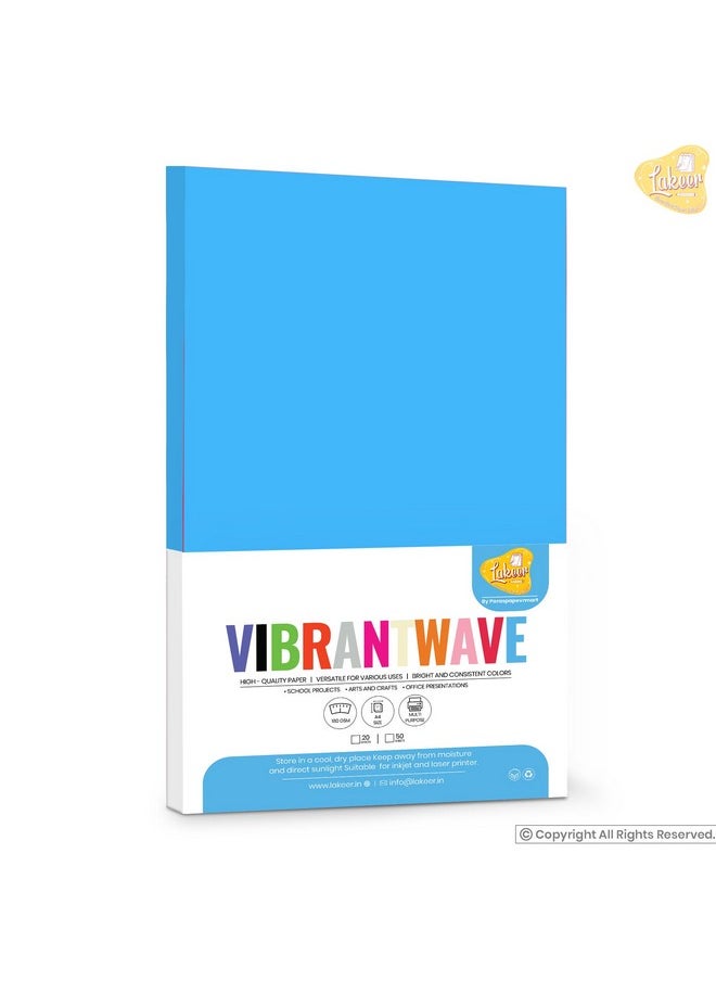 Lakeer Lakeer A4 Color Paper 20 Sheets (Sky Blue) Premium Colour 180 GSM Pack for Copy Printing, DIY Art & Craft, Projects, Decoration, Other Office Printing.  - Image 2