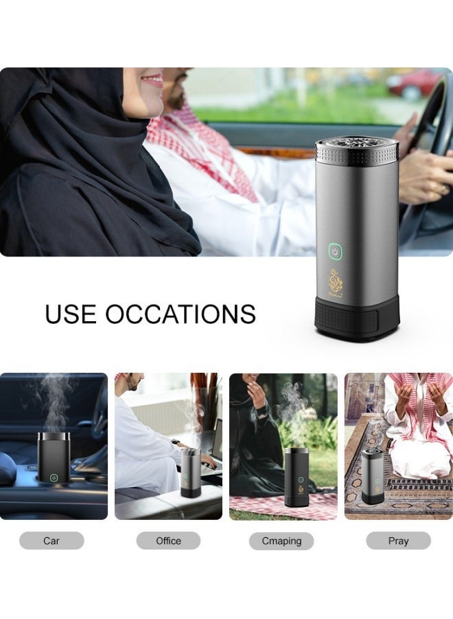 Vicalo Electric USB Rechargeable Bakhoor Incense Burner for Car, Home and Office Fragrance Black - Image 5
