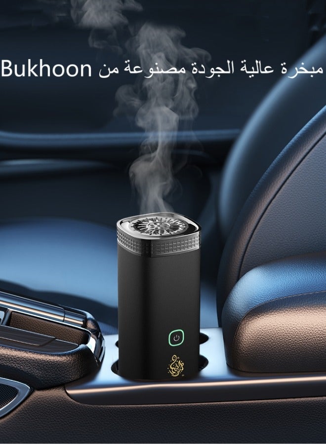 Vicalo Electric USB Rechargeable Bakhoor Incense Burner for Car, Home and Office Fragrance Black - Image 4