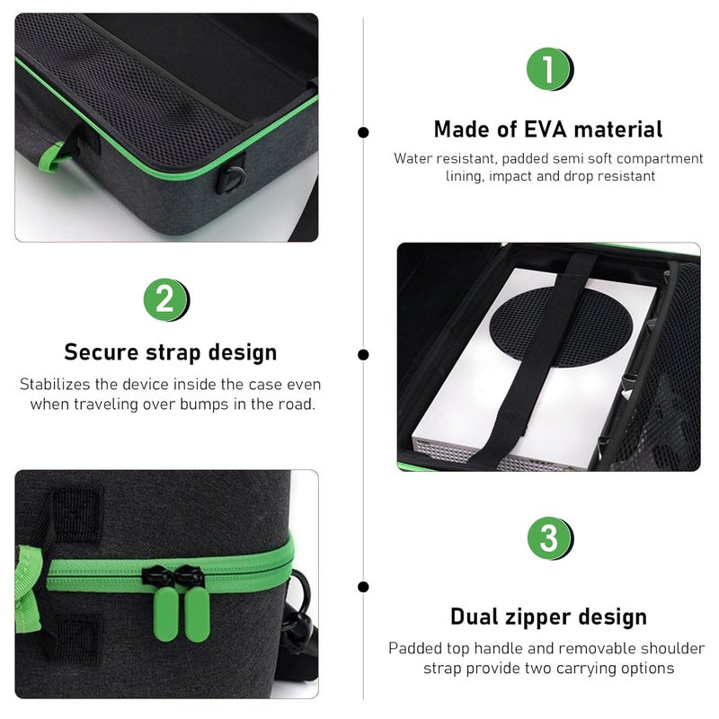 Xbox Series X S Hard Carrying Case EVA Protective Storage Bag with Shoulder Strap - Image 5