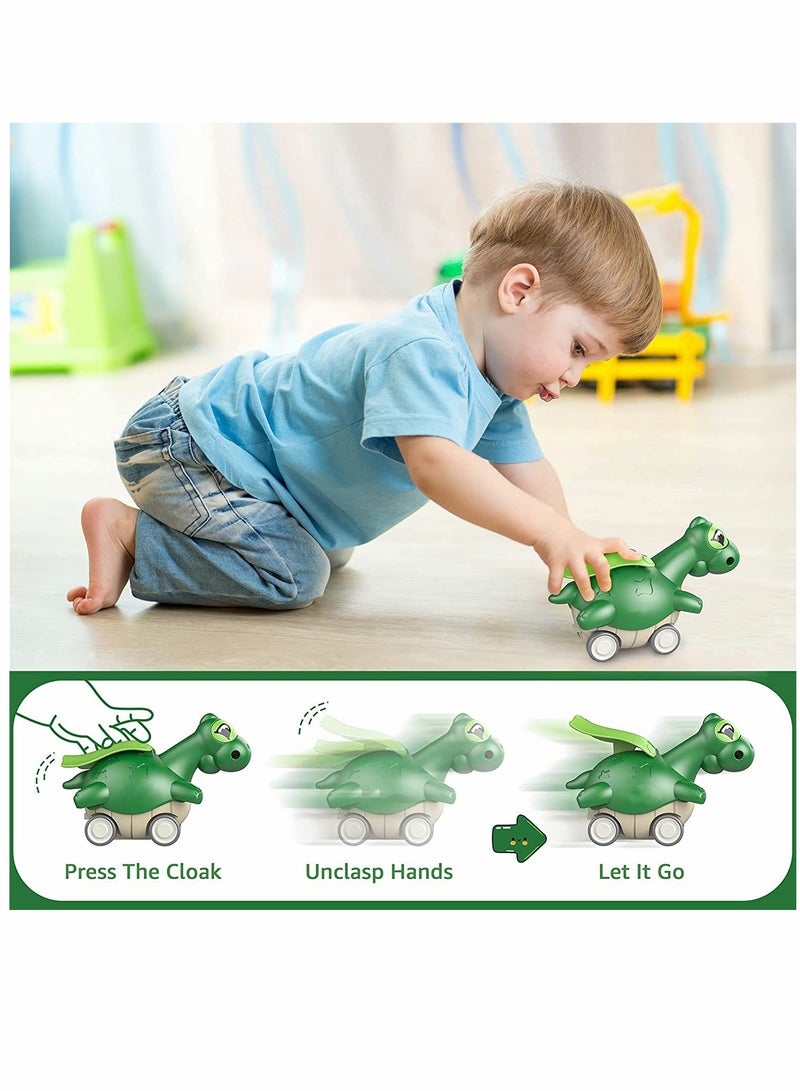 KASTWAVE Roll over image to zoom in Dinosaur Toys, Cute Dinosaur Toy Cars, Toys Age 2-4, Dinosaur Car Toys, for 1-4-Year-Old Boys Girls, 3 Pack - Image 3