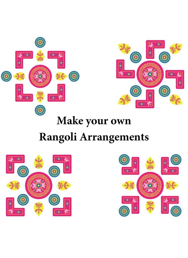 Indigifts Indigifts Decoration Items for Diwali Banner and Rangoli|1 Banner, 13 Piece Wooden Rangoli|Rangoli: 12 x 12 Inches Banner|Material: Happy Diwali Banner: 400 GSM Paper 