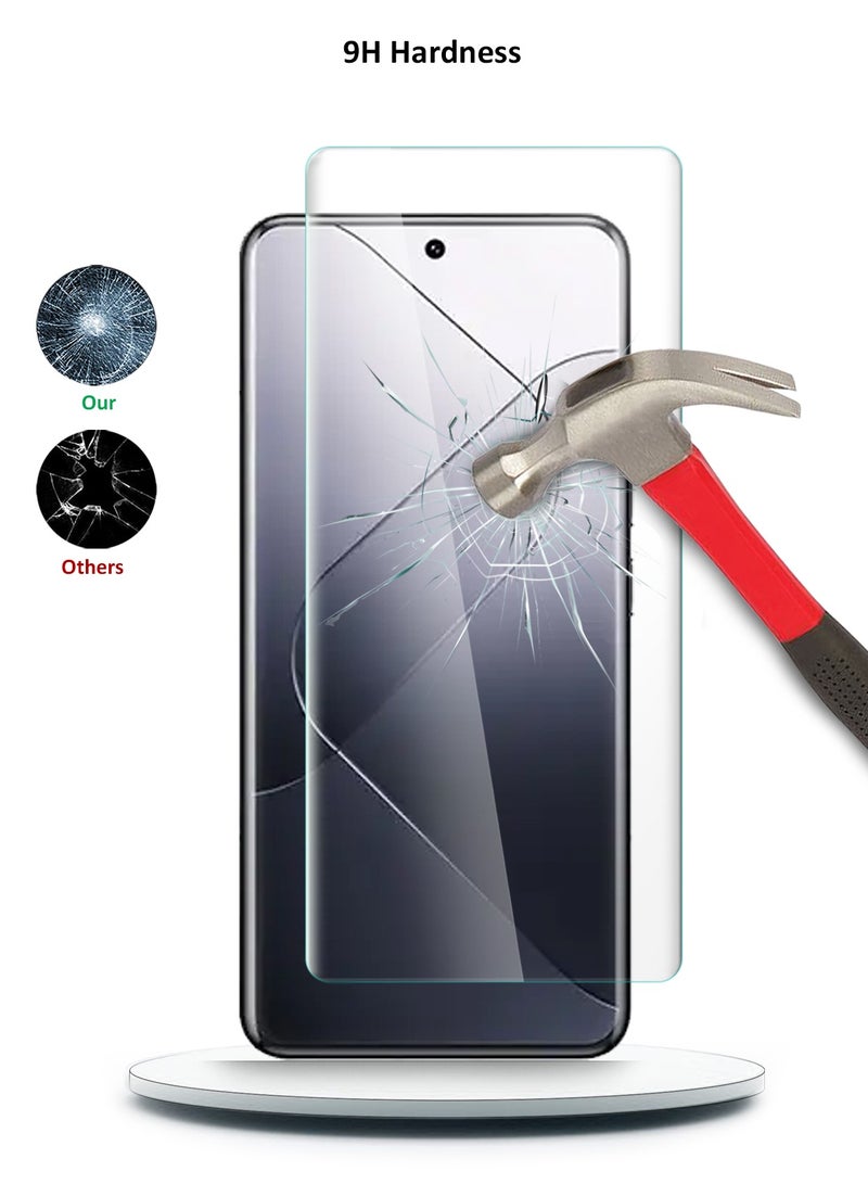 Wtech Xiaomi 14 Pro 5G 2023 Premium Curved Edges UV Full Glue Full Cover Tempered Glass Screen Protector (MSGUCN) - Clear - Image 3