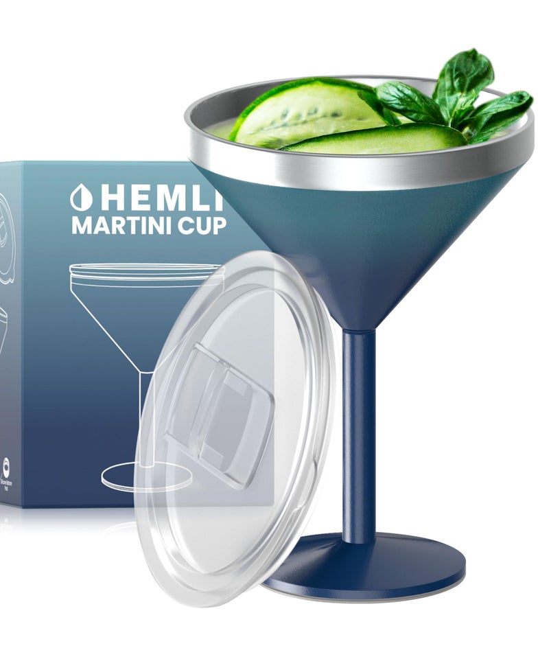 Hemli Martini Glass, Stainless Steel Insulated Martini Tumbler Cocktail Cup - Image 1