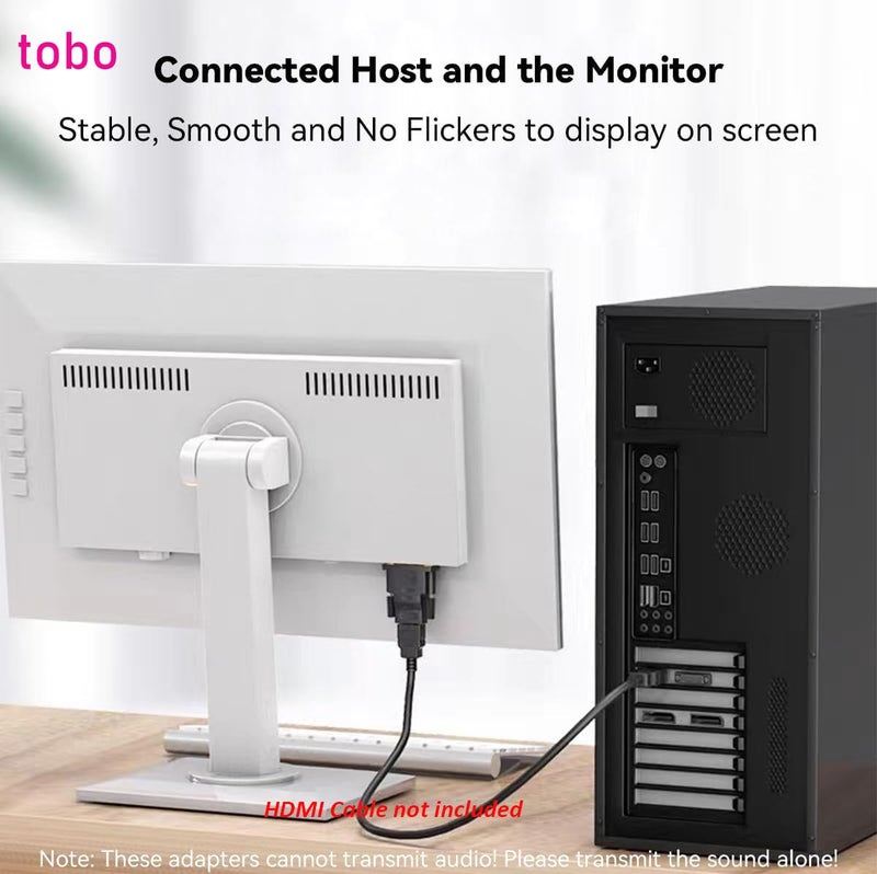 Tobo DVI to HDMI Adapter Bi-Directional DVI Male to HDMI Female Converter, DVI-D 24+1Male to HDMI Female High Speed Adapter C Support 1080P for HDTV Plasma DVD Projector Computer (TD-447H) - Image 5