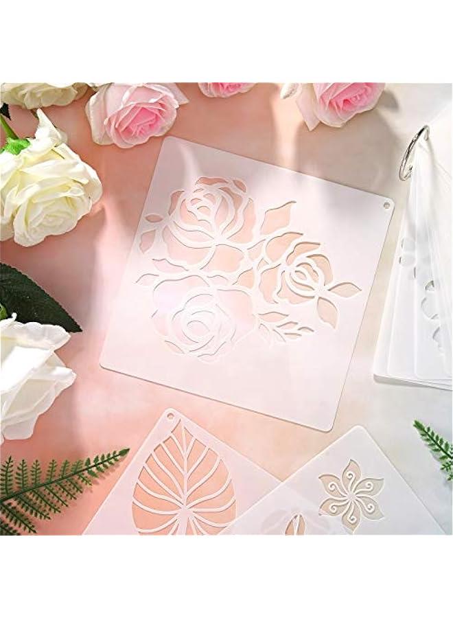 Arabest 17 Pieces Flower Stencil Kit for Painting on Wood Large Flower Stencils Template DIY Sunflower erfly Bird Rose Leaf Reusable Drawing Template for Painting Wood Wall Decor(6.3 x 6.3 Inch)  - Image 4