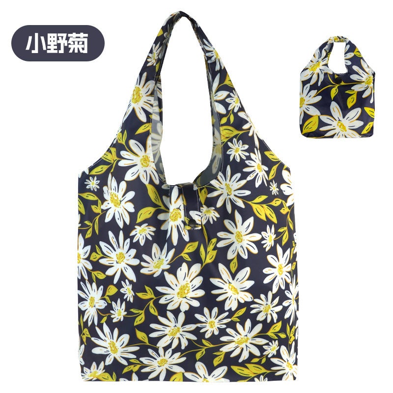 New Waterproof Large Capacity Folding Shopping Bag Printed Portable Handbag Environmentally Friendly Storage Bag - Image 1