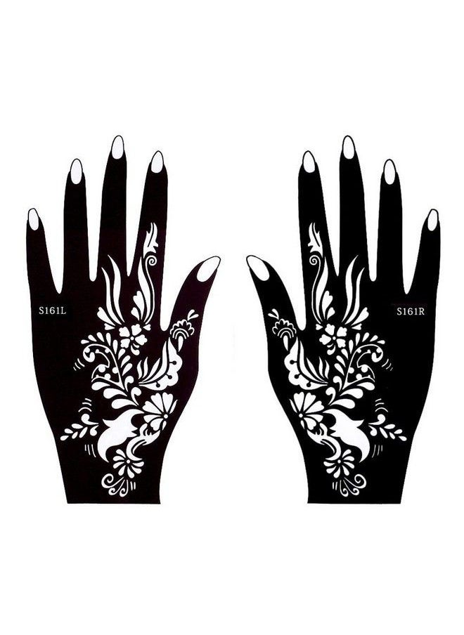 ivana's - Heena Mehandi Tatto Stencil Set For ; Hand ; Body ; Fingure ; Face ; Heena Art Temporary Tatto For Kids Girls & Women Design Niv16 Black M - Image 1
