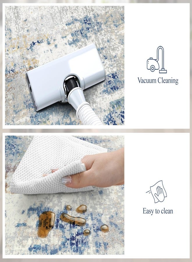 LEEVAN Kitchen Mats Cushioned Anti Fatigue Blue Set of 2,Non Slip Waterproof Kitchen Mats for Floor,Memory Foam Comfort Abstract Kitchen Floor Mat for Sink,Laundry,Home,Office,Desk(17"x29"+17"x47") - Image 2