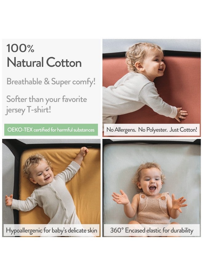 Joey + Joan أوراق سرير للأطفال 20x30 بوصة لسرير غراكو ترافيل لايت، سينس2سنووز، ماي فيو 4 في 1، دريم سويت وغوافا باسيني - 100% قطن جيرسي ملائم - أزرق غامق + كحلي - عبوة من 2 - Image 3