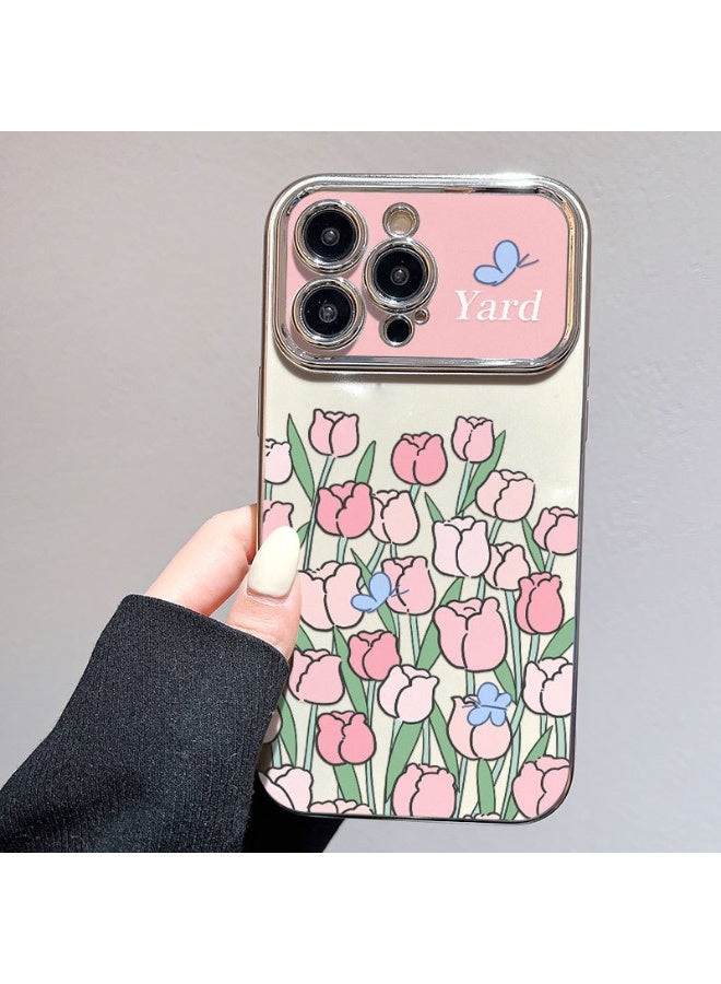 NIBEMINENT Electroplated Flowers Protective TPU Case Cover For iPhone 14, Garden - Image 2