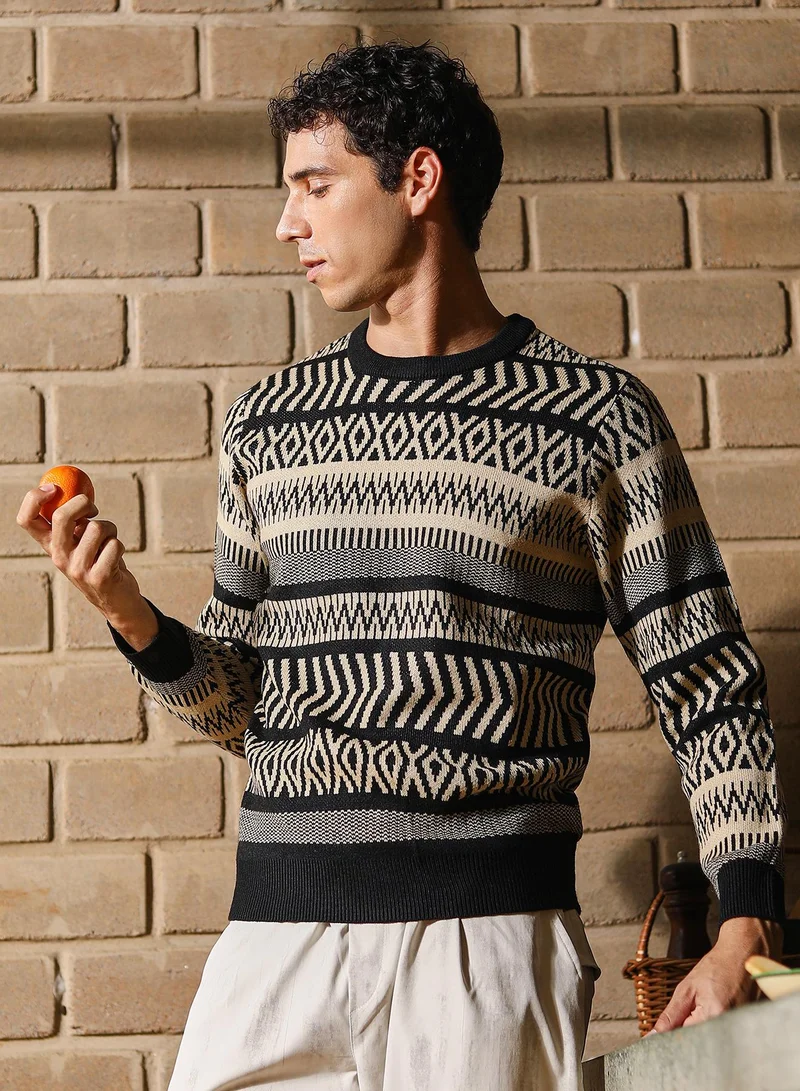 كامبوس سوترا كنزة رجالية بنمط جاكار سكاندي