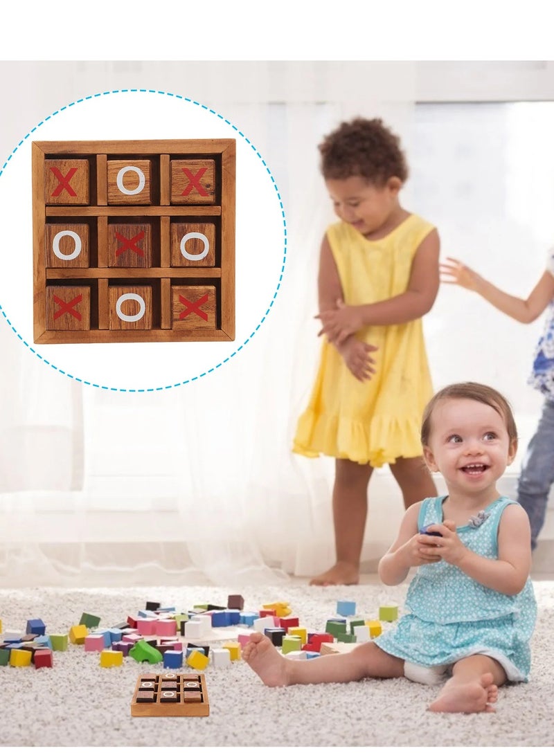 لعبة XO خشبية مصنوعة يدويًا بجودة ممتازة مقسمة إلى مربعات مع رموز X و O مثالية للأطفال، ليالي العائلة، ألعاب للكبار، ديكور مزرعة لطاولة القهوة وهدايا فريدة لجميع المناسبات - Image 4
