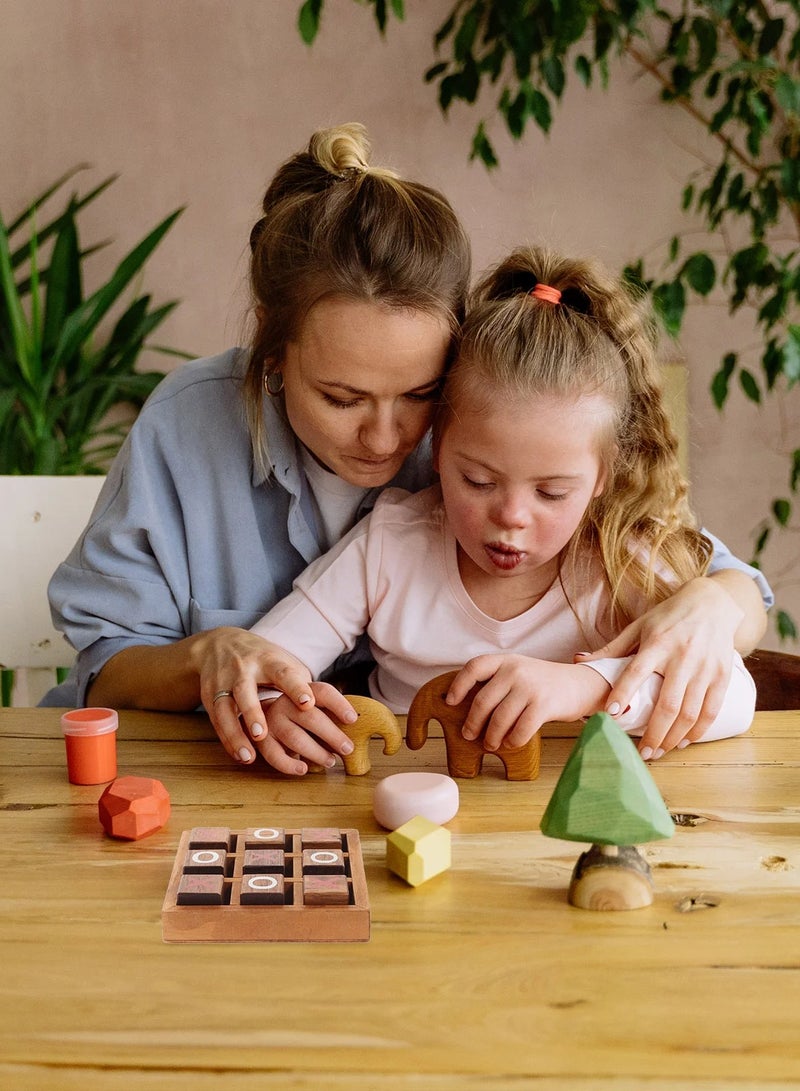 لعبة XO خشبية مصنوعة يدويًا بجودة ممتازة مقسمة إلى مربعات مع رموز X و O مثالية للأطفال، ليالي العائلة، ألعاب للكبار، ديكور مزرعة لطاولة القهوة وهدايا فريدة لجميع المناسبات - Image 5