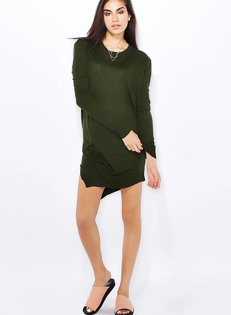 Lumière Timing Asymmetrical Sweater Dress