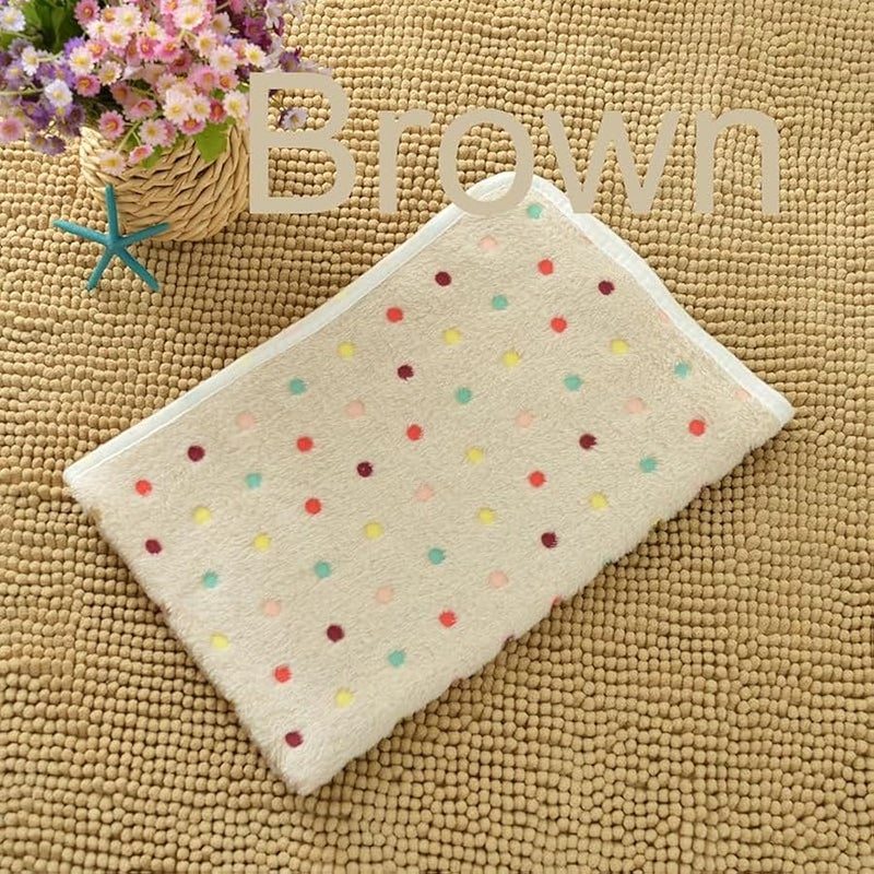 Loquat 1 Pack 3 Blankets Super Soft Cute Dot Fluffy Fleece Pattern Pet Blanket Flannel Throw for Print DesignDog Puppy Cat Beige/Brown/Pink (76x52cm) - Image 5