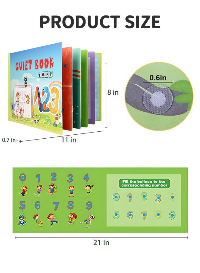 Quiet Book for Toddlers, 2023 New Montessori Interactive Felt Quiet Book for Toddlers, 10 Pages Educational Toy Travel Toy for Boys Girls, Preschool Learning, Number Theme