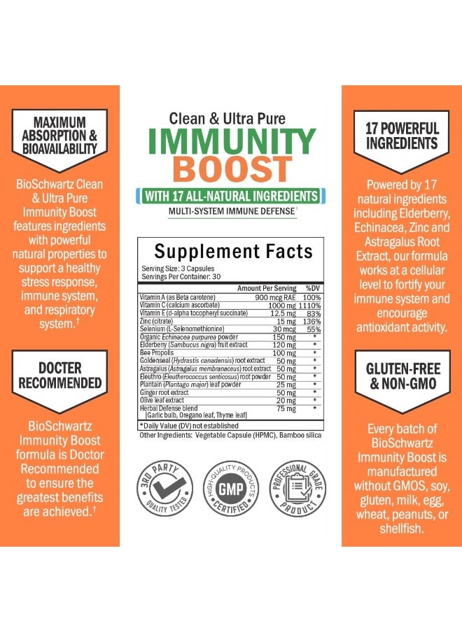 (90 Capsules) - Immunity Boost Supplement with Elderberry, Vitamin A, Echinacea & Zinc - Once Daily Multi-System Immune Defence - Promotes Healthy Stress Response - Supports a Healthy Respiratory System - pzsku/ZBF13B344107D5E70DCCCZ/45/_/1741000387/4bed09fd-c6f9-4a31-95c0-136365409759