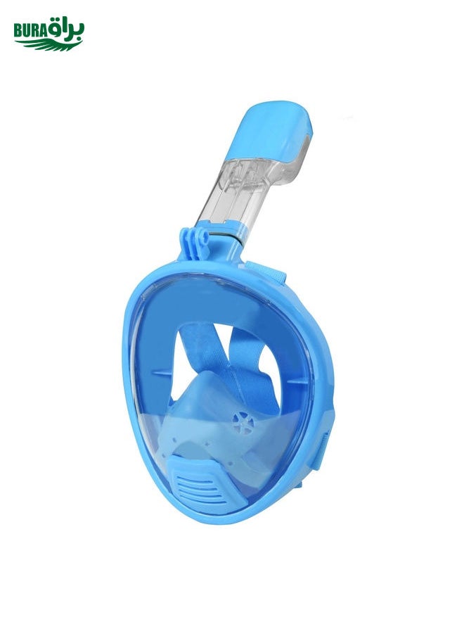 BURAQ Kids Diving Equipment Full Face Design Snorkel Mask for GoPro, Insta360, DJI and Other Action Cameras(Blue)  - Image 2