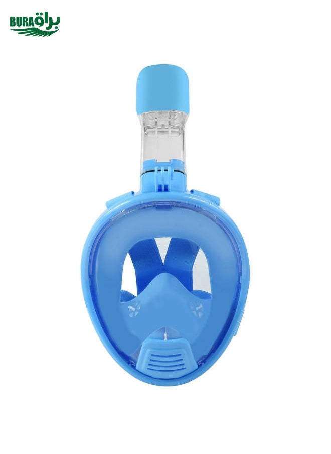 BURAQ Kids Diving Equipment Full Face Design Snorkel Mask for GoPro, Insta360, DJI and Other Action Cameras(Blue)  - Image 3
