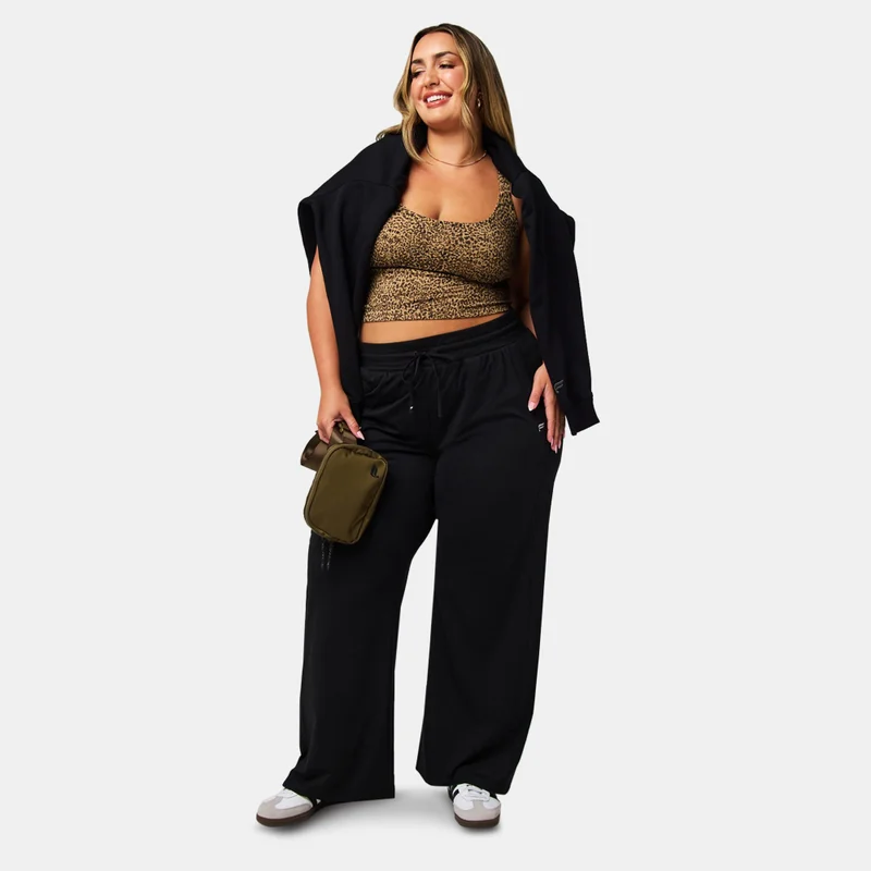 Fabletics Black Women's Cloud Jersey Wide Leg Pants for Women | Best Price UAE