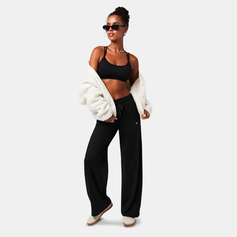 Fabletics Black Women's Cloud Jersey Wide Leg Pants for Women | Best Price UAE