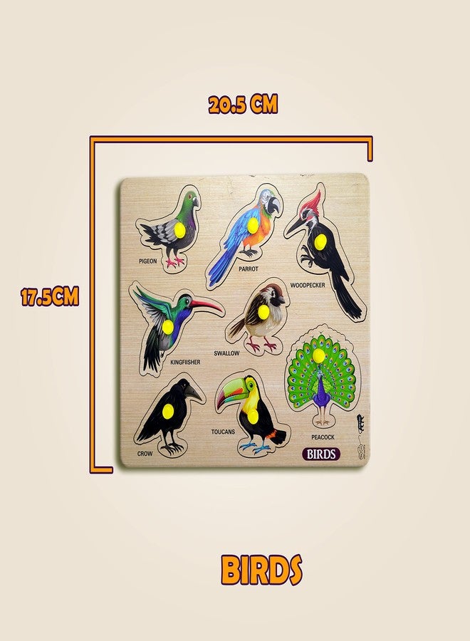 HIGHROOF® Kids Fort Pre Nursery Educational Jigsaw Puzzles for Adults Kids Learning Toys Kit Board Game 4 pcs Set of Birds Animals Human Body Parts & Vegetables Educational Toy - Image 3