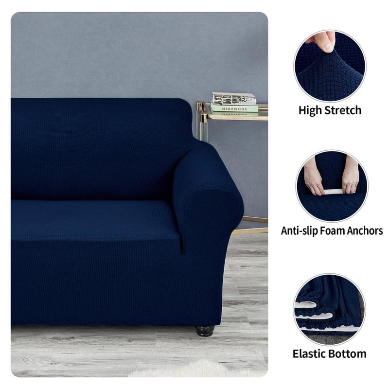 Joccun Stretch Chair Couch Cover,1-Piece Sofa Slipcover Spandex Jacquard Fabric Sofa Covers with Elastic Bottom,Washable Furniture Protector for Dogs,Cats,Kids(Armchair,Navy) - Image 5