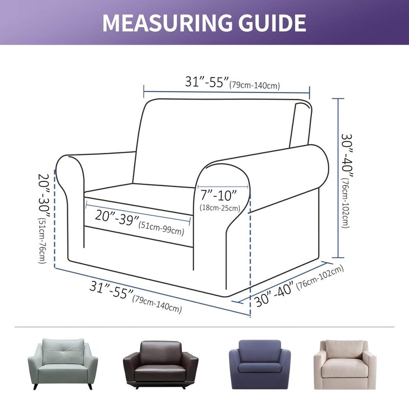 Joccun Stretch Chair Couch Cover,1-Piece Sofa Slipcover Spandex Jacquard Fabric Sofa Covers with Elastic Bottom,Washable Furniture Protector for Dogs,Cats,Kids(Armchair,Navy) - Image 2