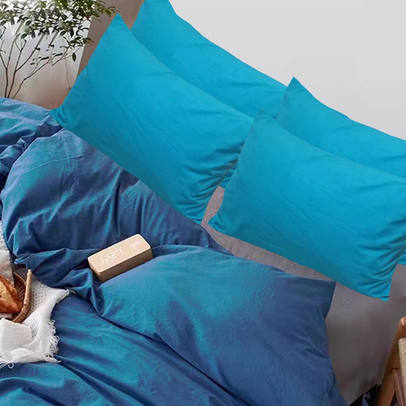 LEISUREWEEK Premium Queen Pillowcases 4 Pack - Blue Standard - Ultra Soft 1800 Thread Count Microfiber- Double Brushed - Allergies Free - Wrinkle Resistant Pillowcase - Image 1