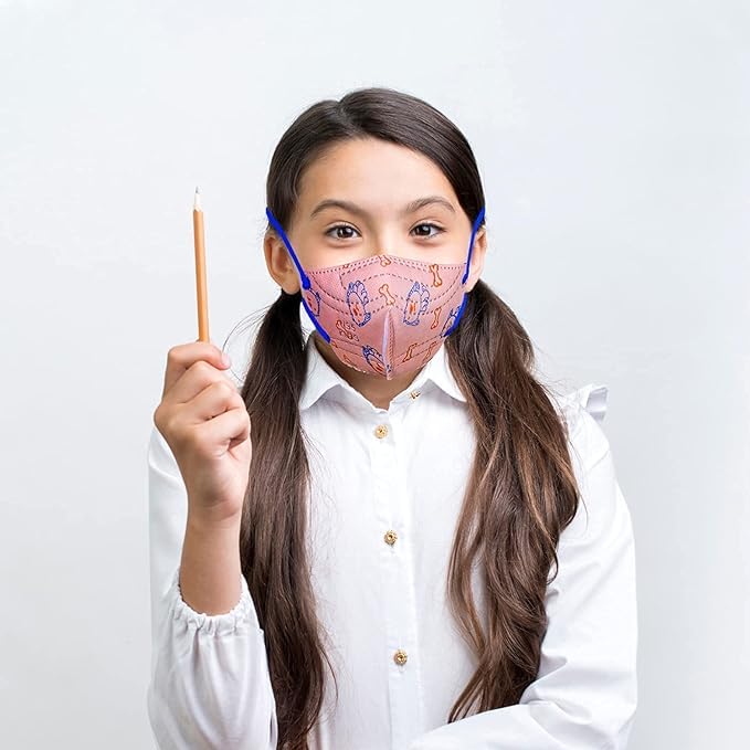 C-Cure Kids N95 Mask For 8-12 Years Reusable 5 Layer Face Mask For Kids Boys And Girls Mask N95 Mask For Kids Disposable Use And Throw Masks (Multicolor) - Image 5