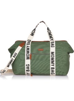 CHILDHOME Mommy Bag, Changing Bag, Maternity Bag, Travel Bag, Large Capacity, Changing Mat, Adjustable Shoulder Strap, Compartment, Insulated Pocket, Suitcase Passage, Signature Collection Green  - Image 1