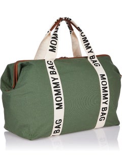 CHILDHOME Mommy Bag, Changing Bag, Maternity Bag, Travel Bag, Large Capacity, Changing Mat, Adjustable Shoulder Strap, Compartment, Insulated Pocket, Suitcase Passage, Signature Collection Green  - Image 2