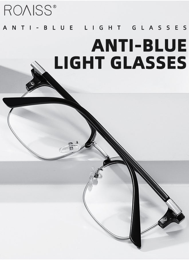 Blue Light Blocking Glasses Blue Light Filter Computer Reading Gaming TV Phones Browline Eyeglasses Fashion Anti Eyestrain Headache Eyewear for Men Women Black Silver 52mm - pzsku/ZBF13E6BBB4D68F4E55B9Z/45/_/1707101348/d8db9c3f-a9c5-4a93-8fb8-b2663fc67e8b