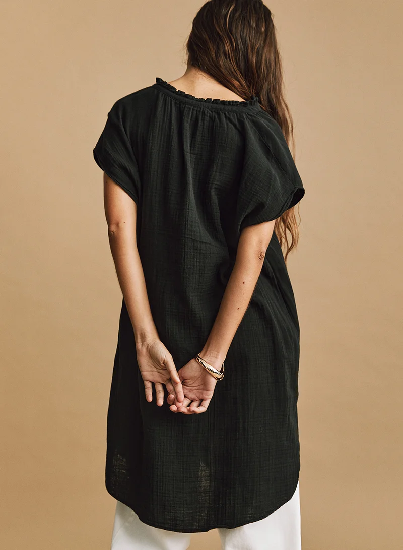 اتش اند ام Textured V-Neck Dress