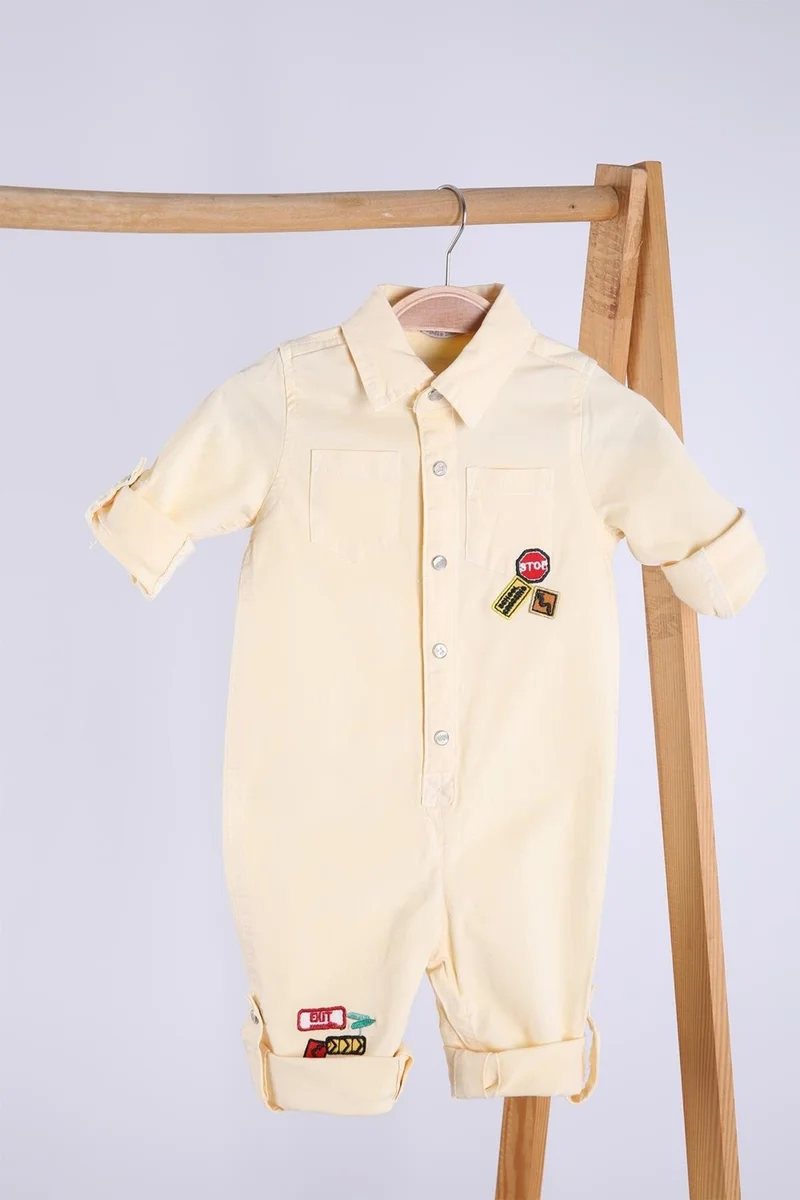 بيبي هولا Babyhola Denim Fabric Girl Boy Baby Jumpsuit 12304